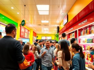 Magazin de franciză plin de viață în România.