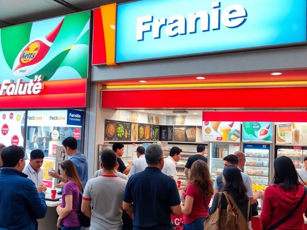 Magazin de franciză aglomerat din România cu clienți.